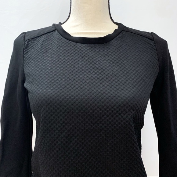 Comptoir Des Cotonniers Crewneck Black Pullover Textured Sweater Top, Size XS - Picture 3 of 6